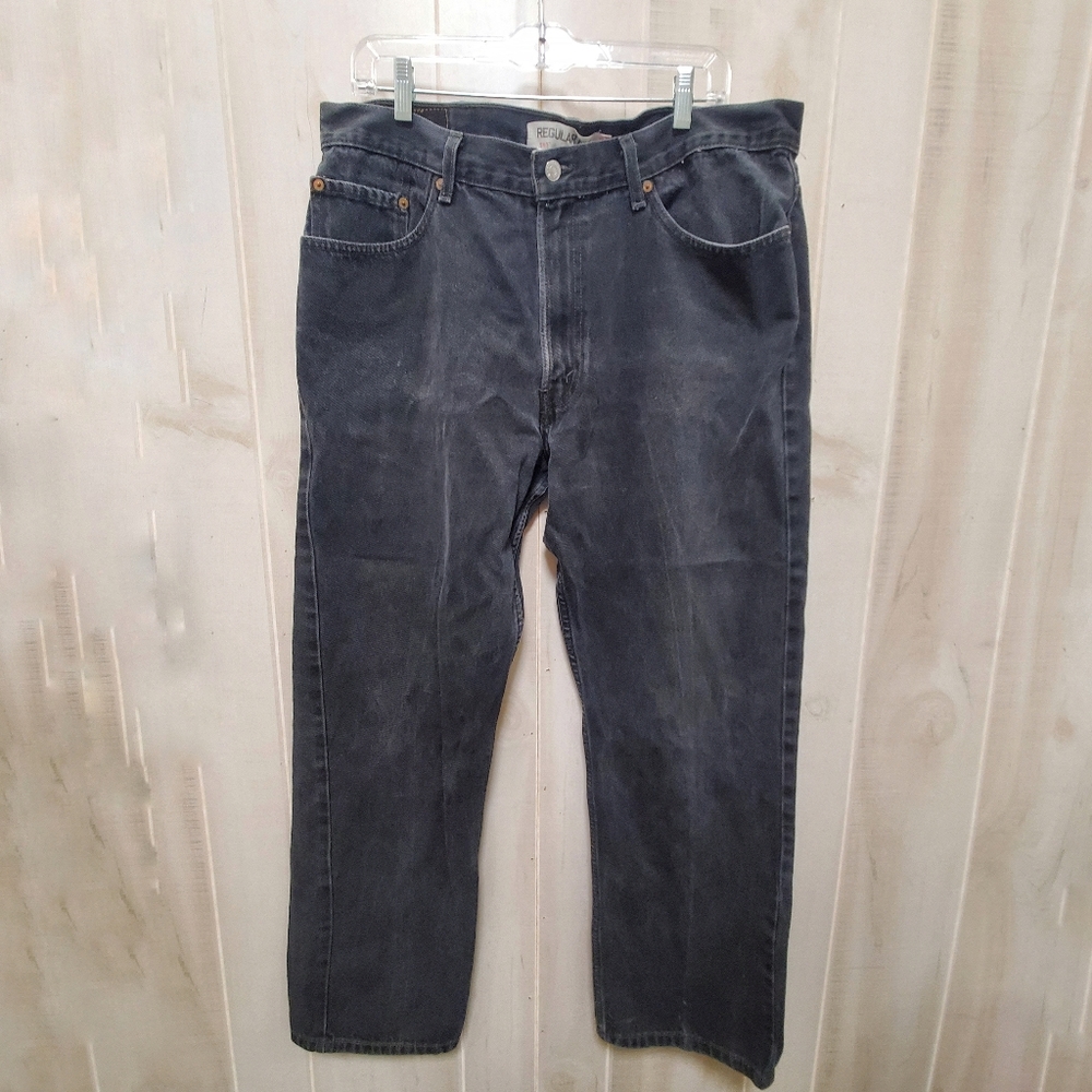 Levi's 505 Regular Fit Black Wash 38x32 Jeans - UNISEX!